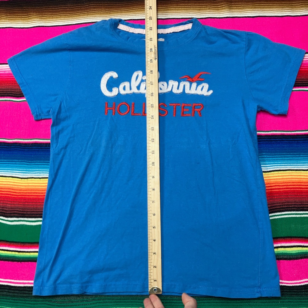 Vintage Hollister Co T-Shirt Women's M HCO Spellout Embroidered 3D Print Y2K 00s - Picture 5 of 6